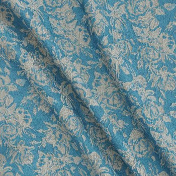 Jacquard floral lamÉ azul